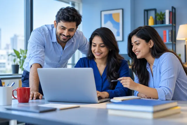 Business colleagues collaborating in an office